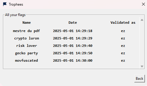 Current flags view in the thick client